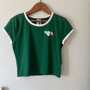 Gola Cropped Athletic Tee with Embroidered Accents